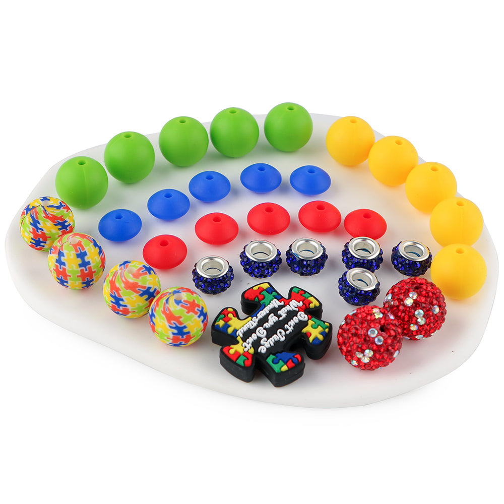 Z/534 - "Autism Awareness" Silicone Bead & Bling Kit