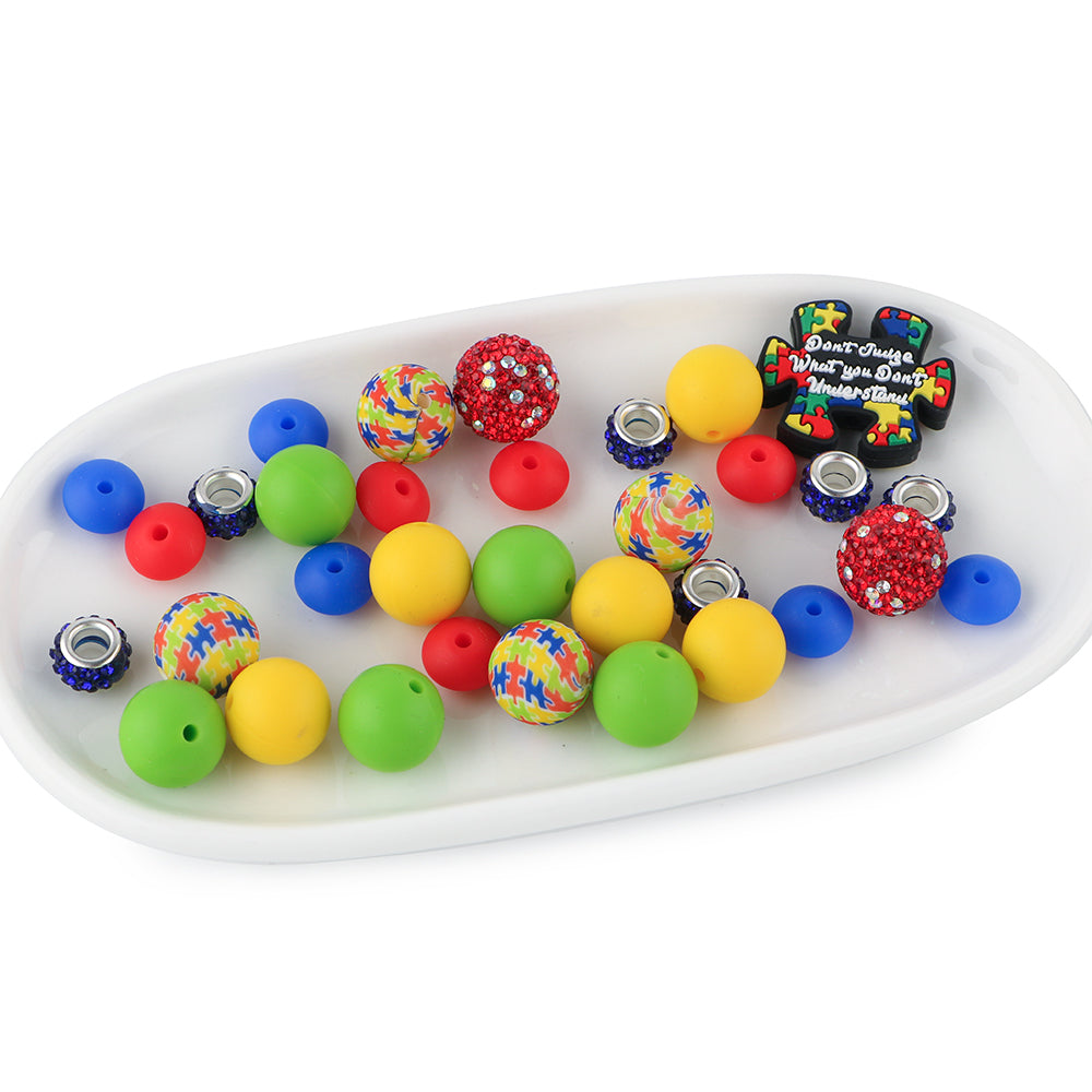 Z/534 - "Autism Awareness" Silicone Bead & Bling Kit