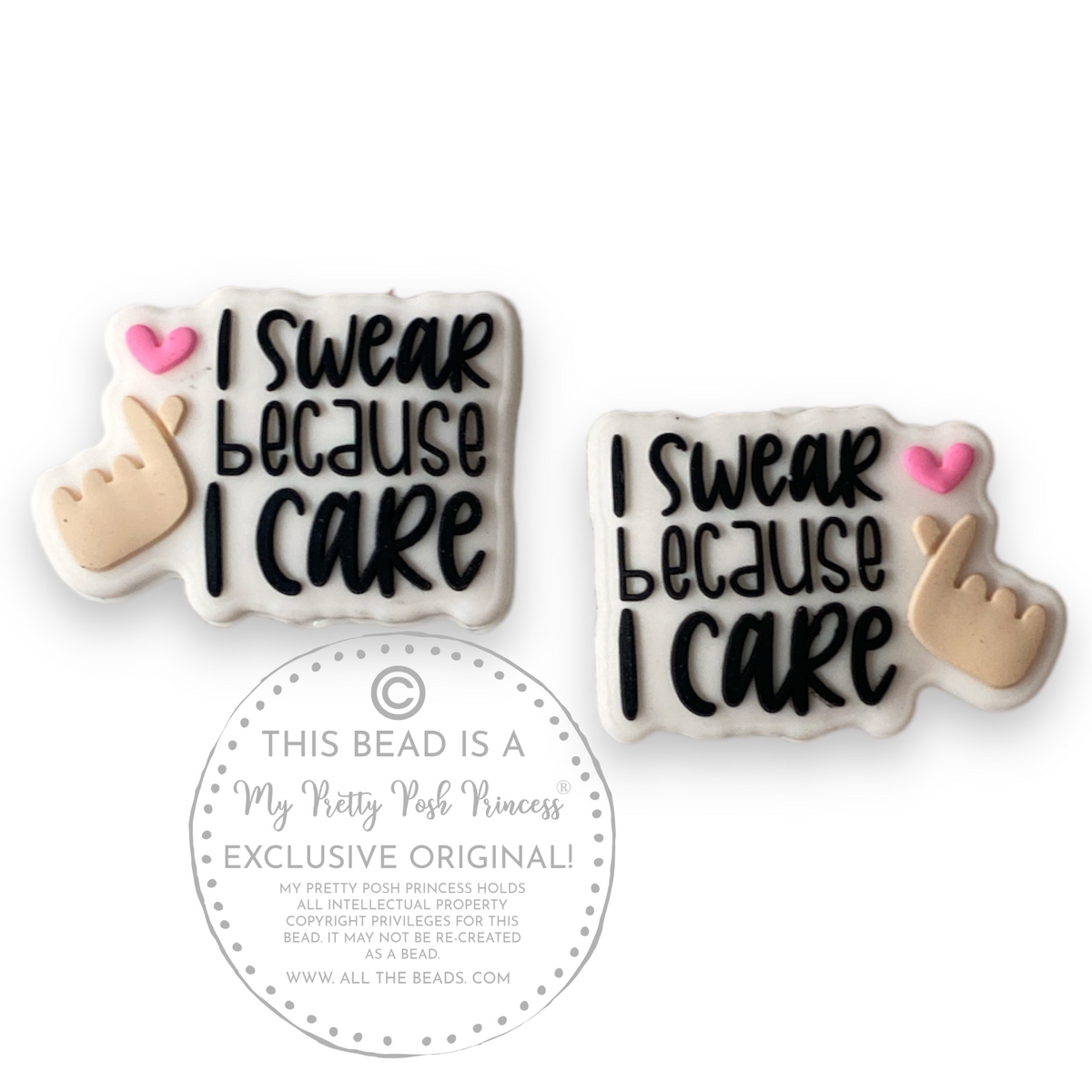 h1077 - "I Swear Because I Care"  Exclusive  Focal Bead (1 Count)