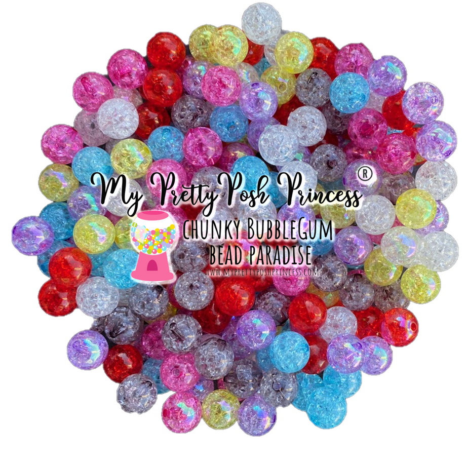 Kawaii Beads, 12mm Bubblegum Crackle Beads