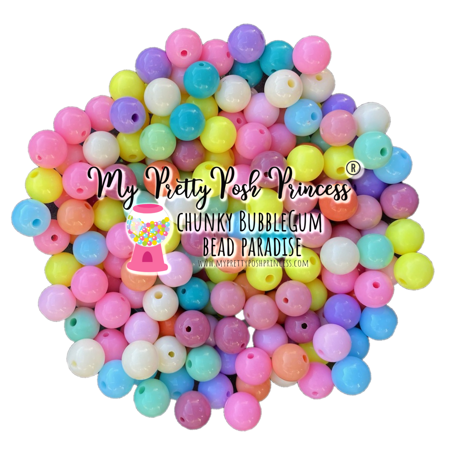 K- 544- 12mm Pastel Solids  100-110 Count Beads