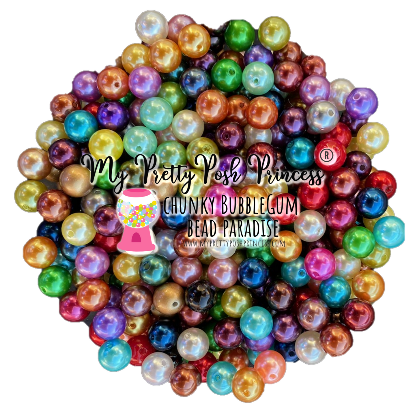 K- 548- 12mm  Pearl Mixed  100-110 Count Beads