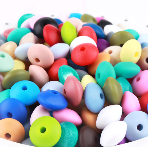 LENTIL- 12mm Silicone  Beads