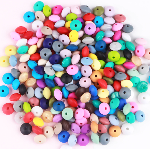 LENTIL- 12mm Silicone  Beads