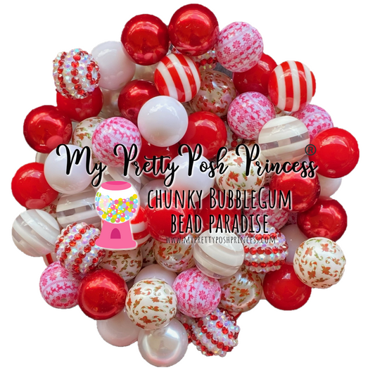 20-M106 - 20mm "Candy Cane" (50 Count) Acrylic Bead Pack (SALE!!)
