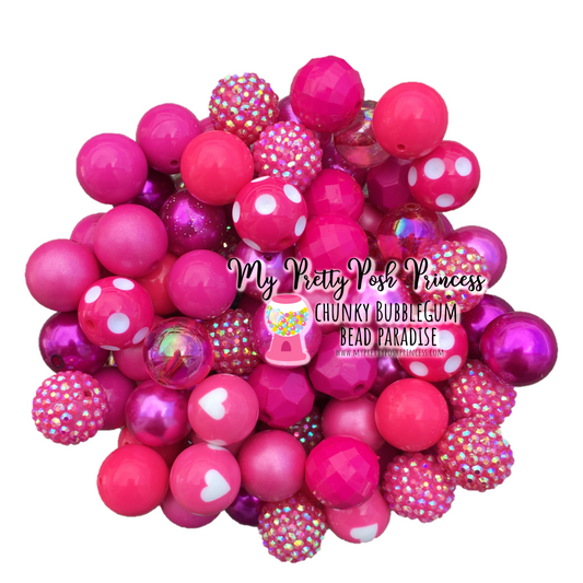 20-M45- 20mm "Dark Pink" (50 Count) Acrylic Bead Pack