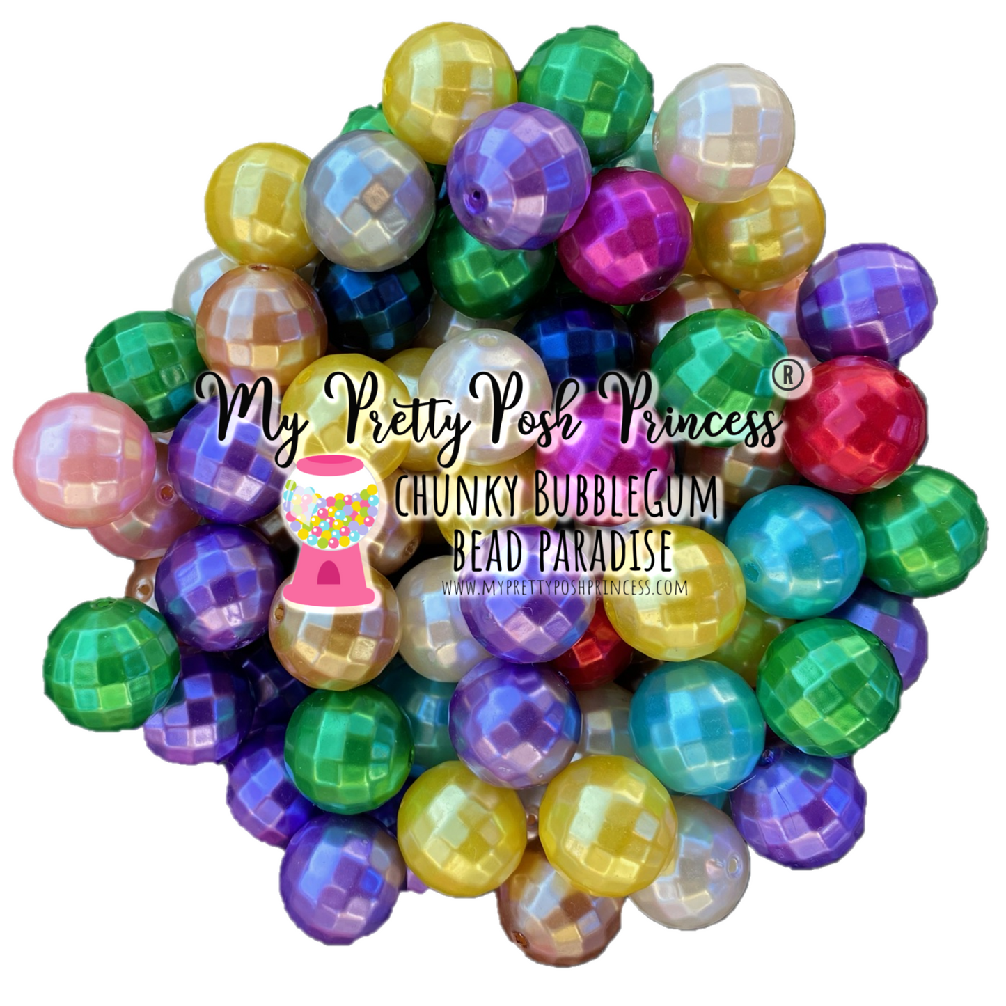 K- 500- 20mm Disco Pearls  100 Count Beads Mix