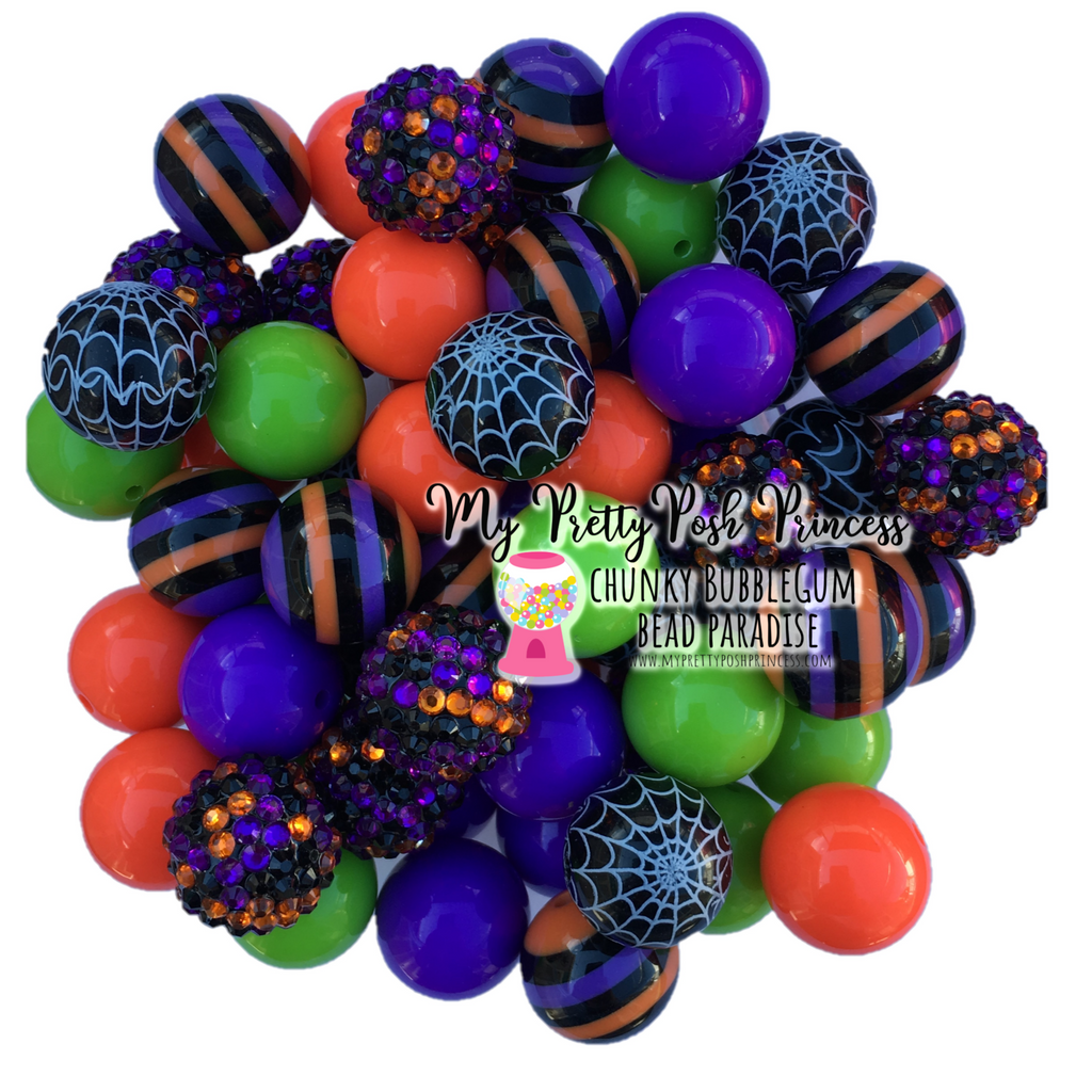 20mm Chunky Bulk Beads Purple, Green & Black Mix, Halloween Bulk Bead Mix,  Wholesale Beads, 50 or 100 Bubble Gum Gumball Beads, Bulk Beads