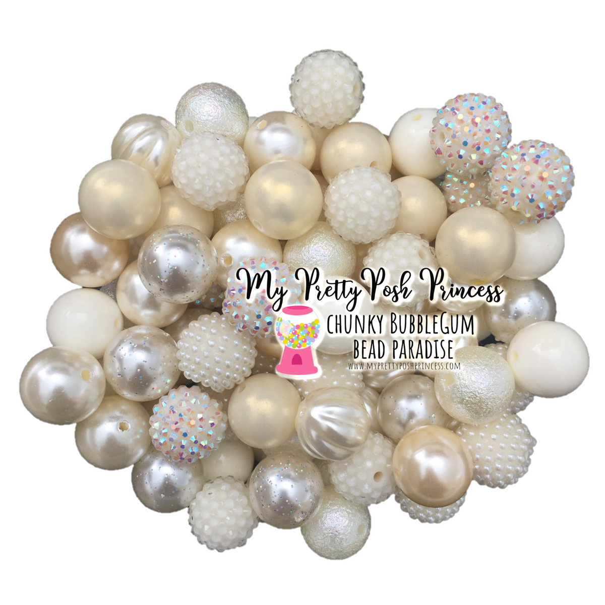 20-M41- 20mm "Ivory" (50 Count) Acrylic Bead Pack