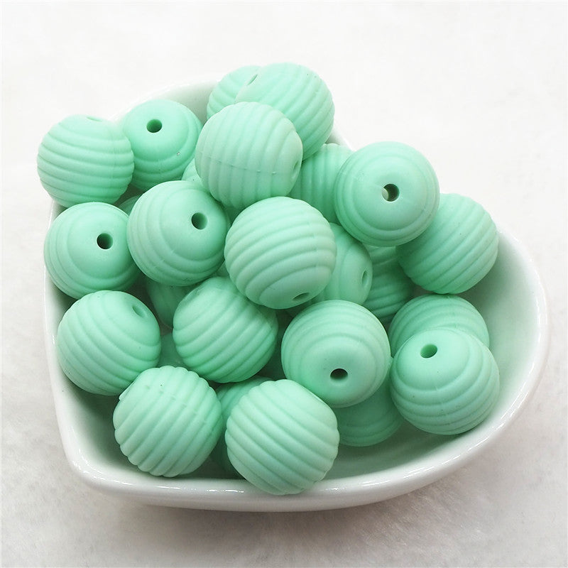 15mm Mint Speckled Silicone Beads, Green Blue Round Silicone Beads, Beads  Wholesale
