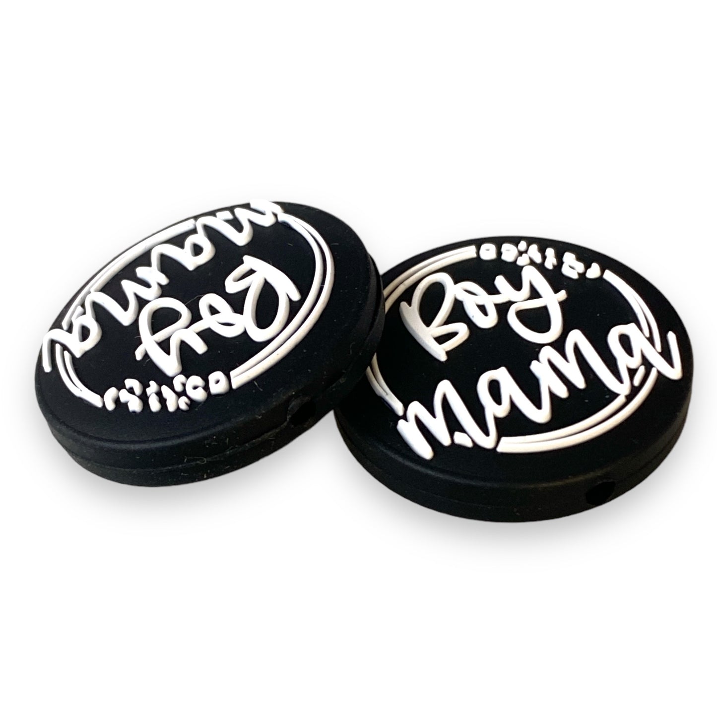 e569 - "Boy Mama"  Exclusive  Focal Bead Silicone (1 Count)