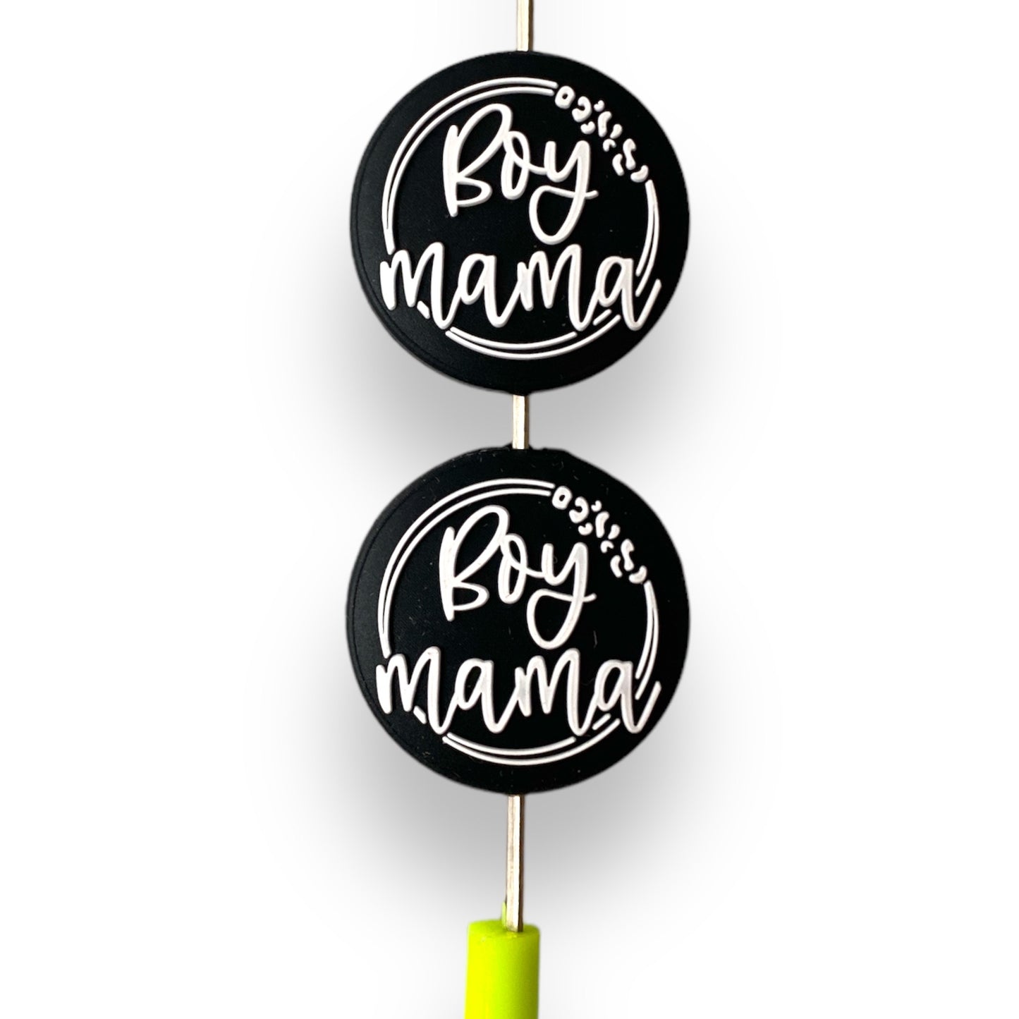 e569 - "Boy Mama"  Exclusive  Focal Bead Silicone (1 Count)