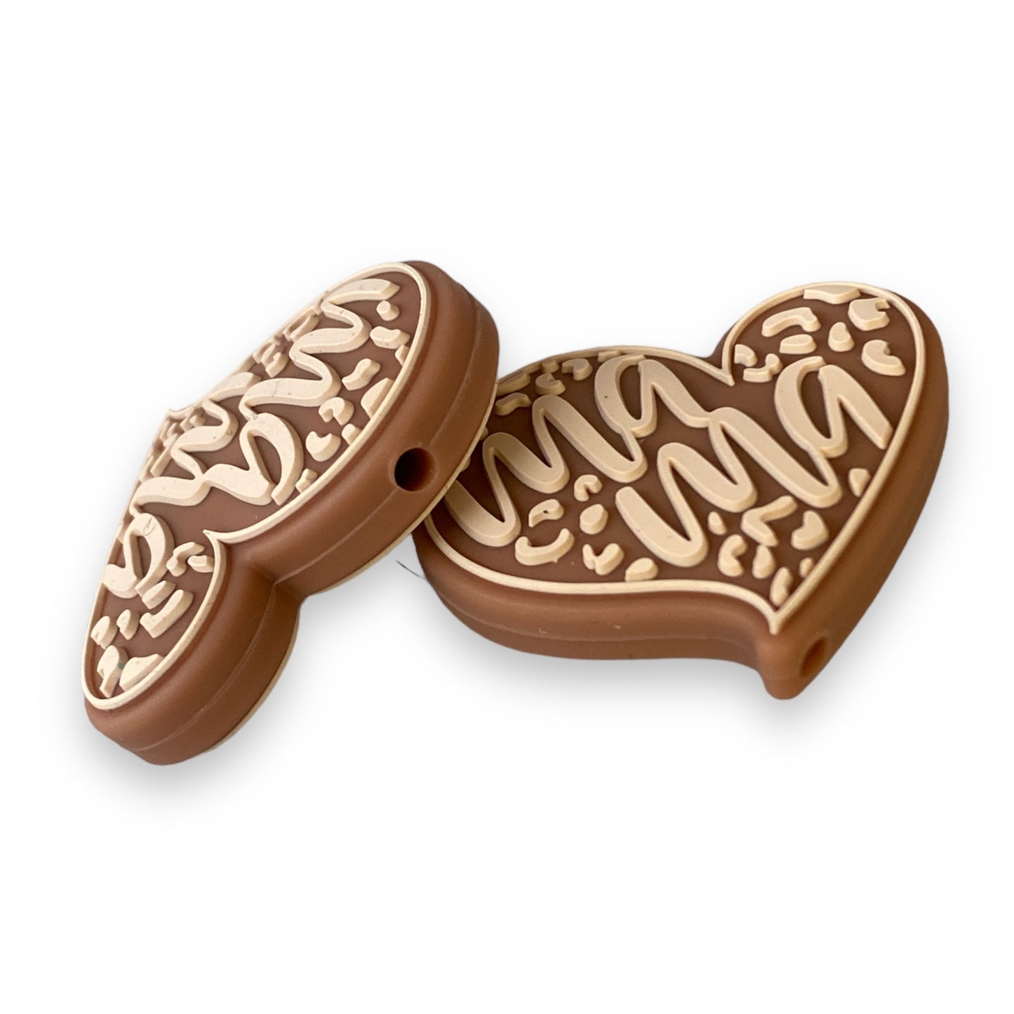 e567 - "Mama Heart"  Exclusive  Focal Bead Silicone (1 Count)