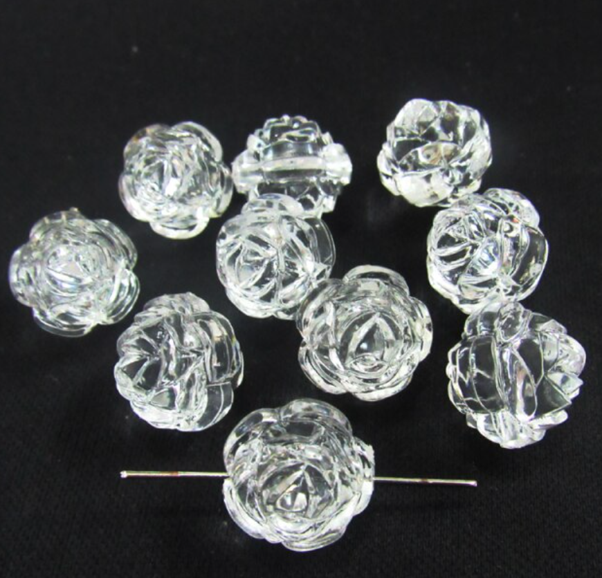 12mm Solid/Transparent Acrylic Flower Beads