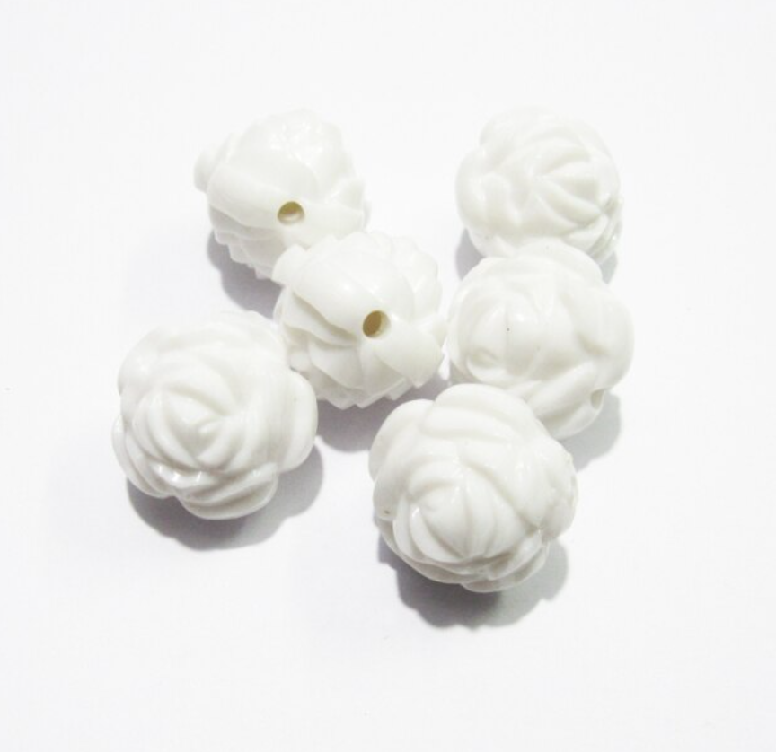 12mm Solid/Transparent Acrylic Flower Beads