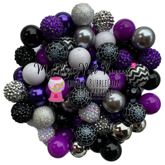 Z/46 - 20mm "Spooky Webs"  (50 Count) Bead Pack