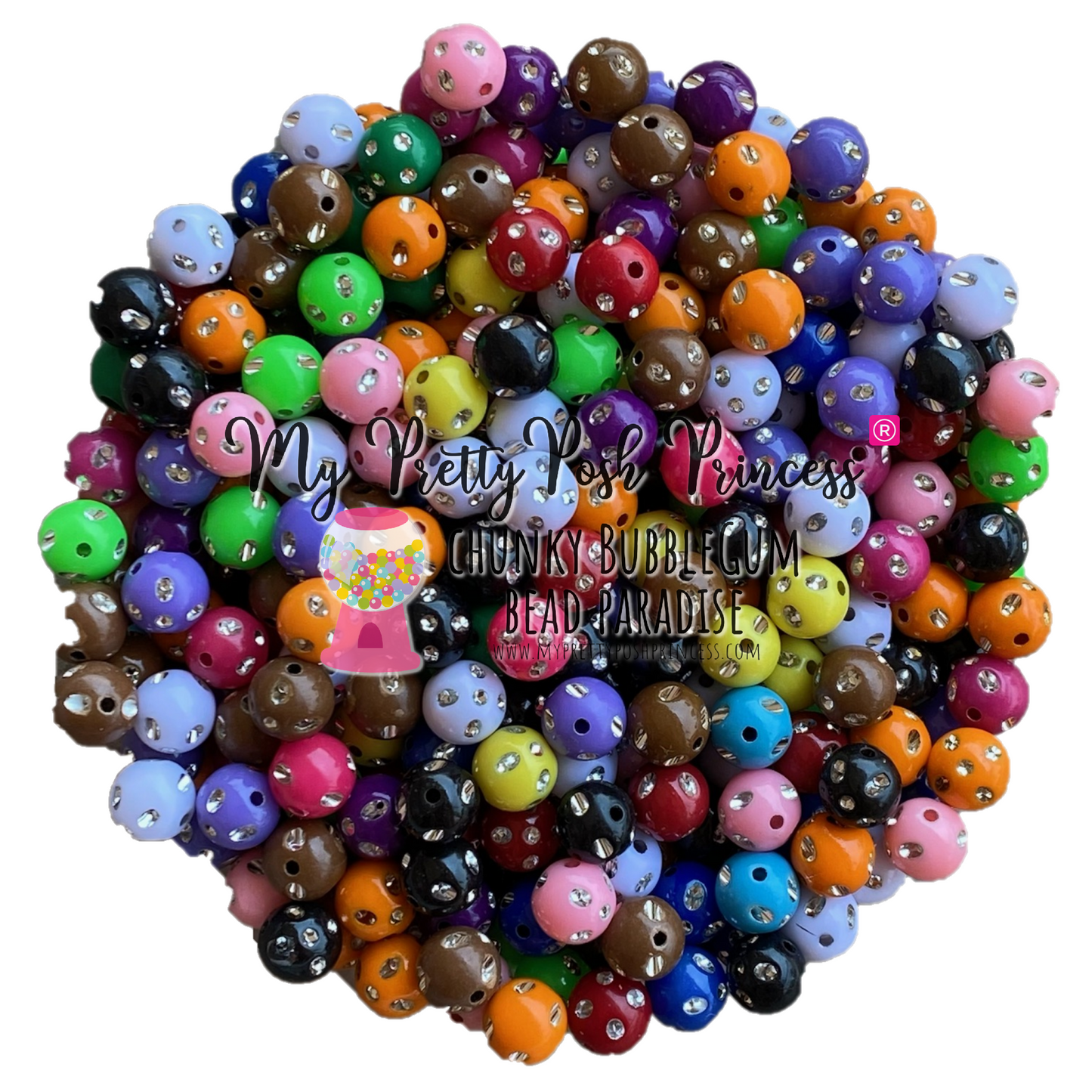 K- 564- 12mm Bling Mixed Bulk Bag 100 Count Beads