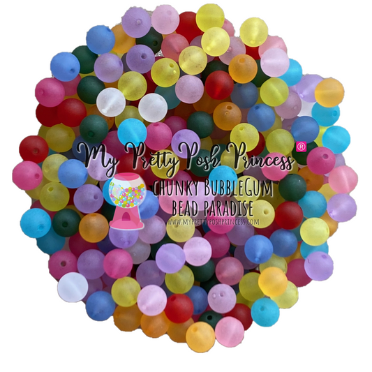 K- 563- 12mm Frosted Mixed  100 Count Beads