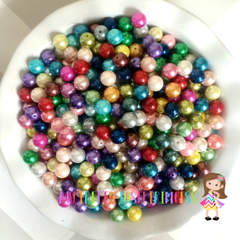 K- 548- 12mm  Pearl Mixed  100-110 Count Beads