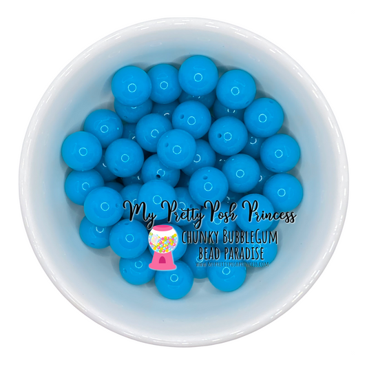 #67-  12mm Neon Blue Solid Acrylic Beads  (20 Count)