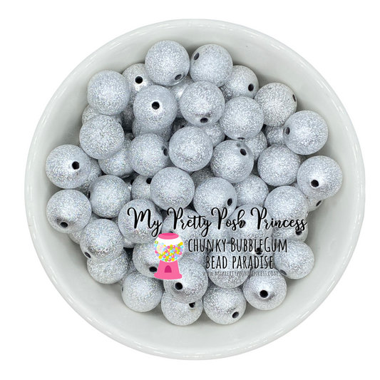 #888 - 20mm Silver Stardust  Acrylic Beads (1 Count)