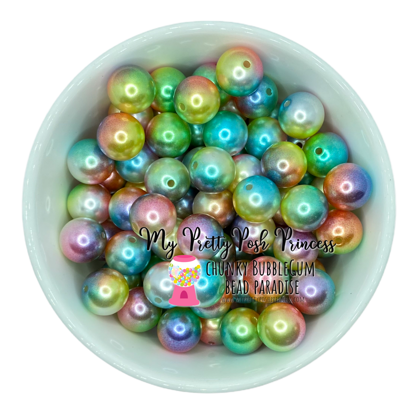 #530 - 20mm “Rainbow” Ombre  Pearls  (1 Count)