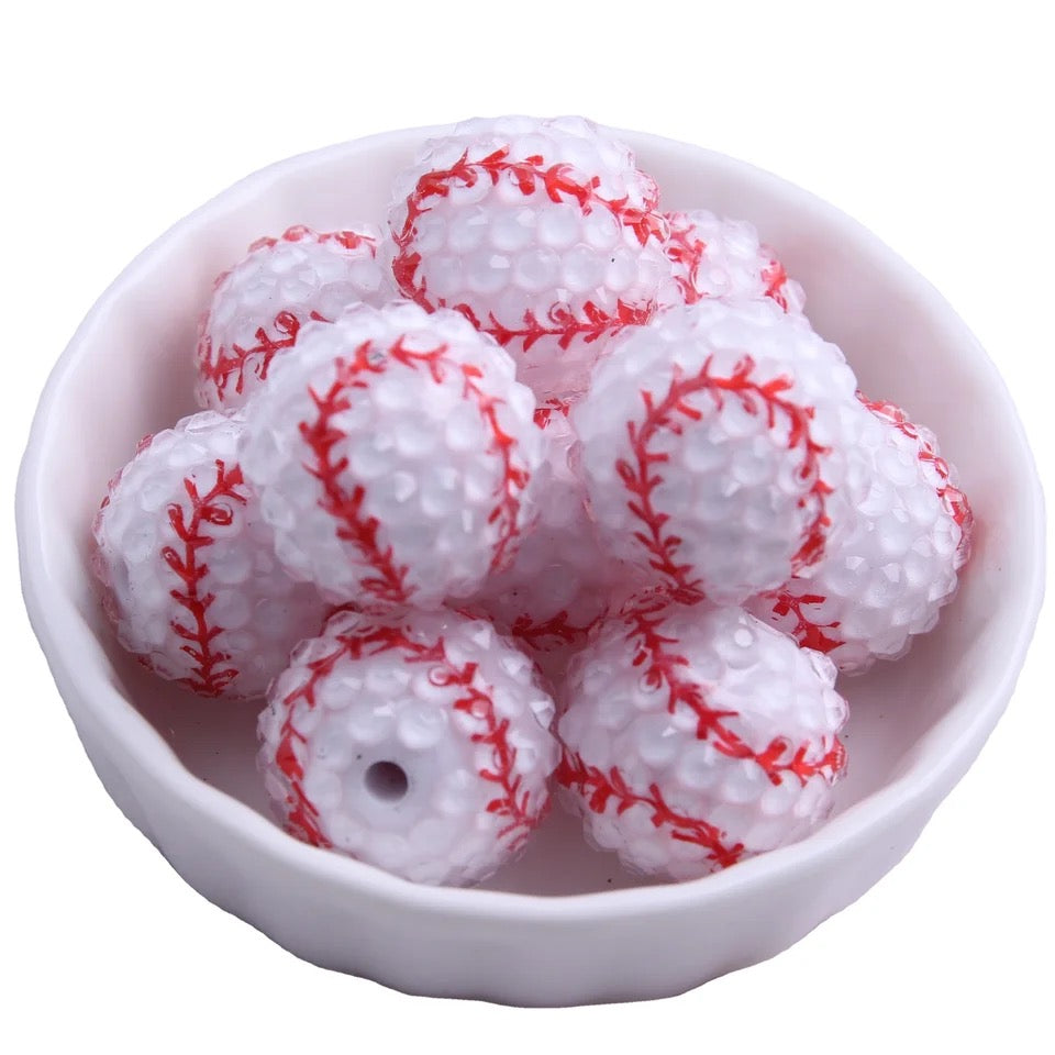 400 Pcs Sports Ball Beads for Jewelry Making, Acrylic Sports Beads Bulk,  Baseball Basketball Soccer Volleyball Softball Football Beads with Box