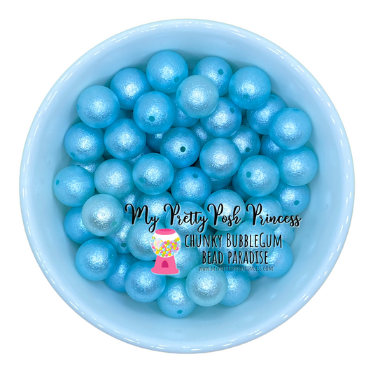 w106- 12mm Light Blue "Wrinkle"  Acrylic Beads (20 Count)