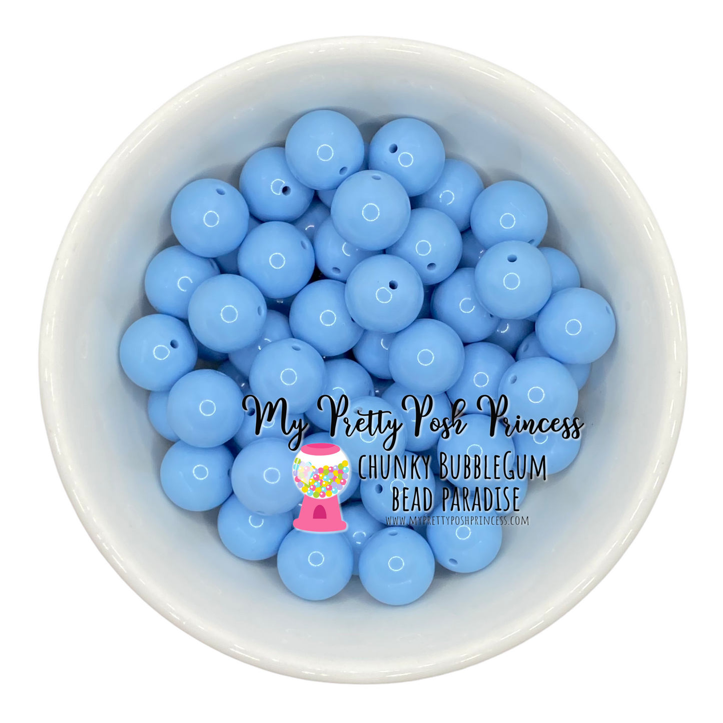 #320 - 20mm Medium Blue Solid Acrylic Beads (1 Count)