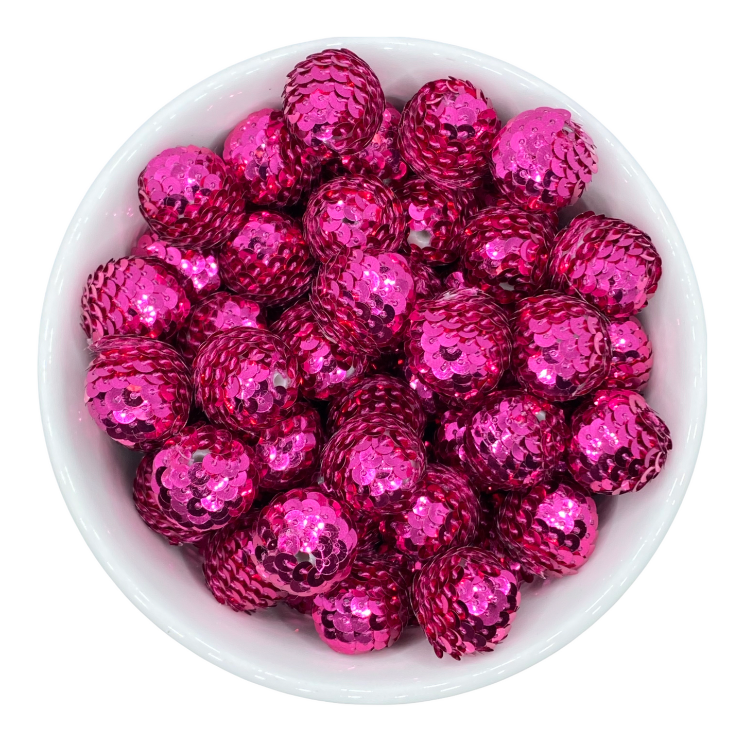 W318- 20mm Fuchsia Sequin  Acrylic Beads (1 Count)