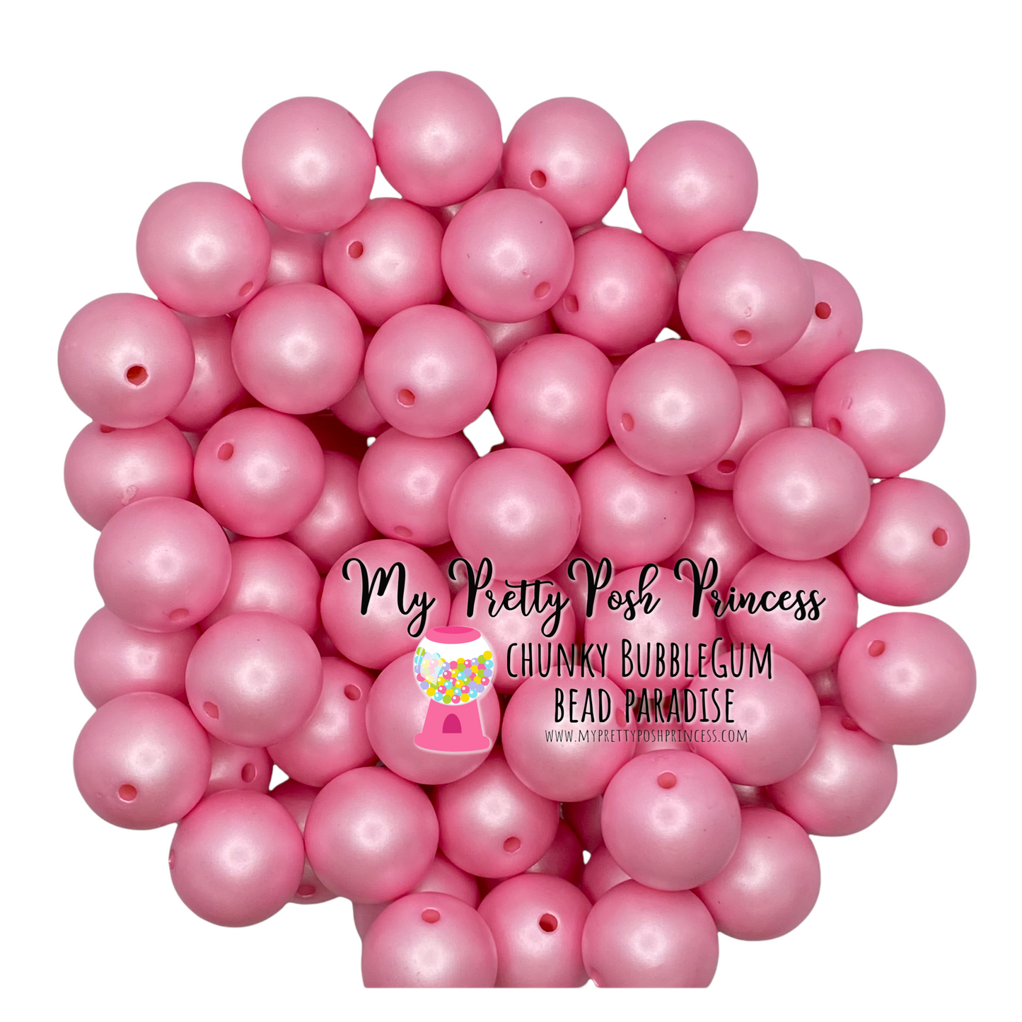 #127 - 12mm Light Pink "Matte" Pearl Acrylic Beads (20 Count)