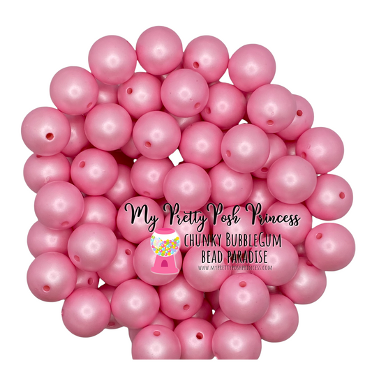 #127 - 12mm Light Pink "Matte" Pearl Acrylic Beads (20 Count)