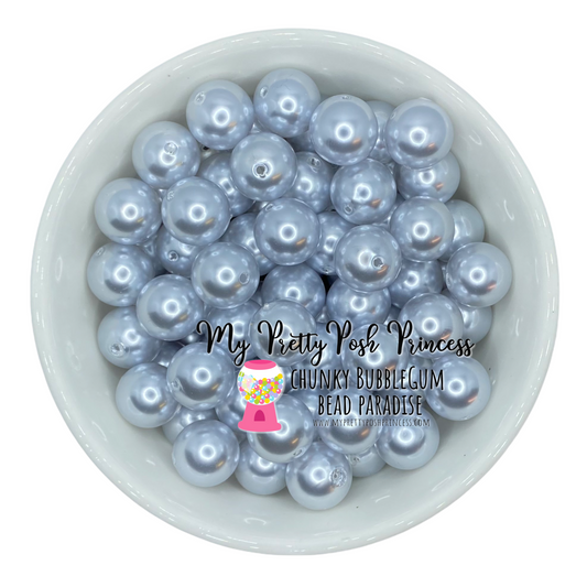 #424- A79- Bright White- 20mm  Pearl Acrylic Beads  (1 Count)