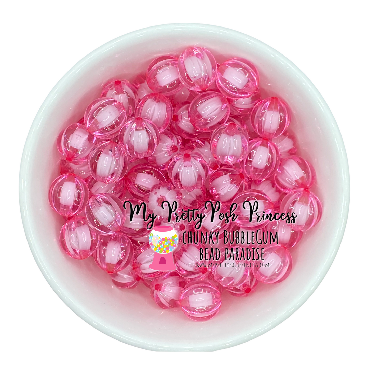 #596 - 20mm Light Pink "Watermelon"  Acrylic Beads (1 Count)