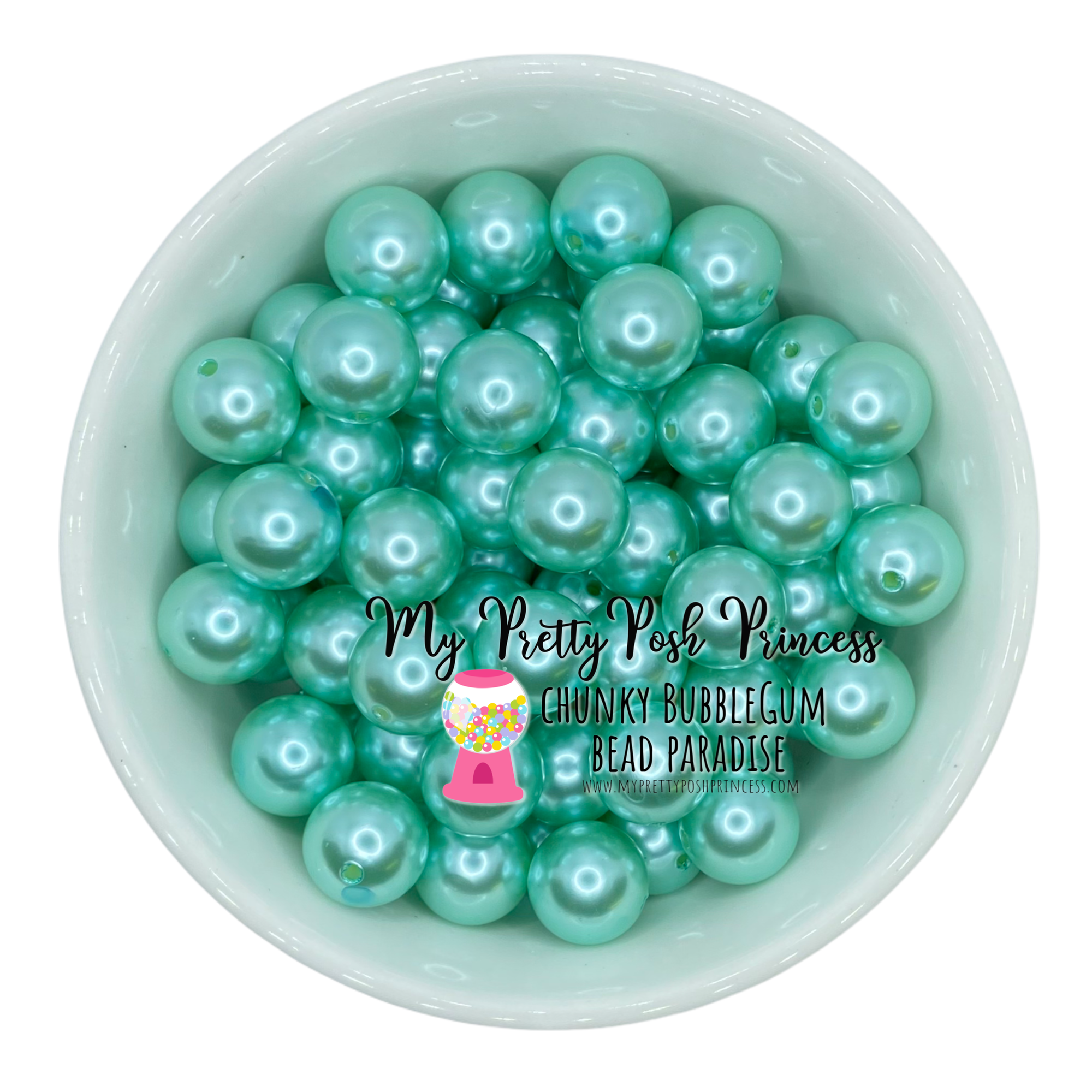 12mm Dark Blue with Glitter Faux Pearl Acrylic Bubblegum Beads - 20 Co