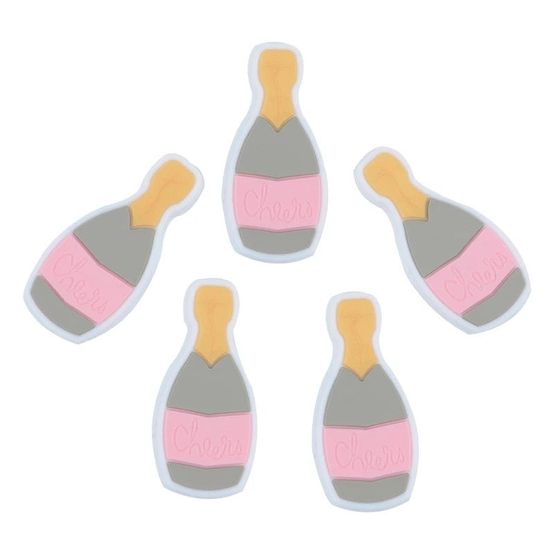 X158  - Champagne Focal Bead Silicone(1 Count)  Focal Bead