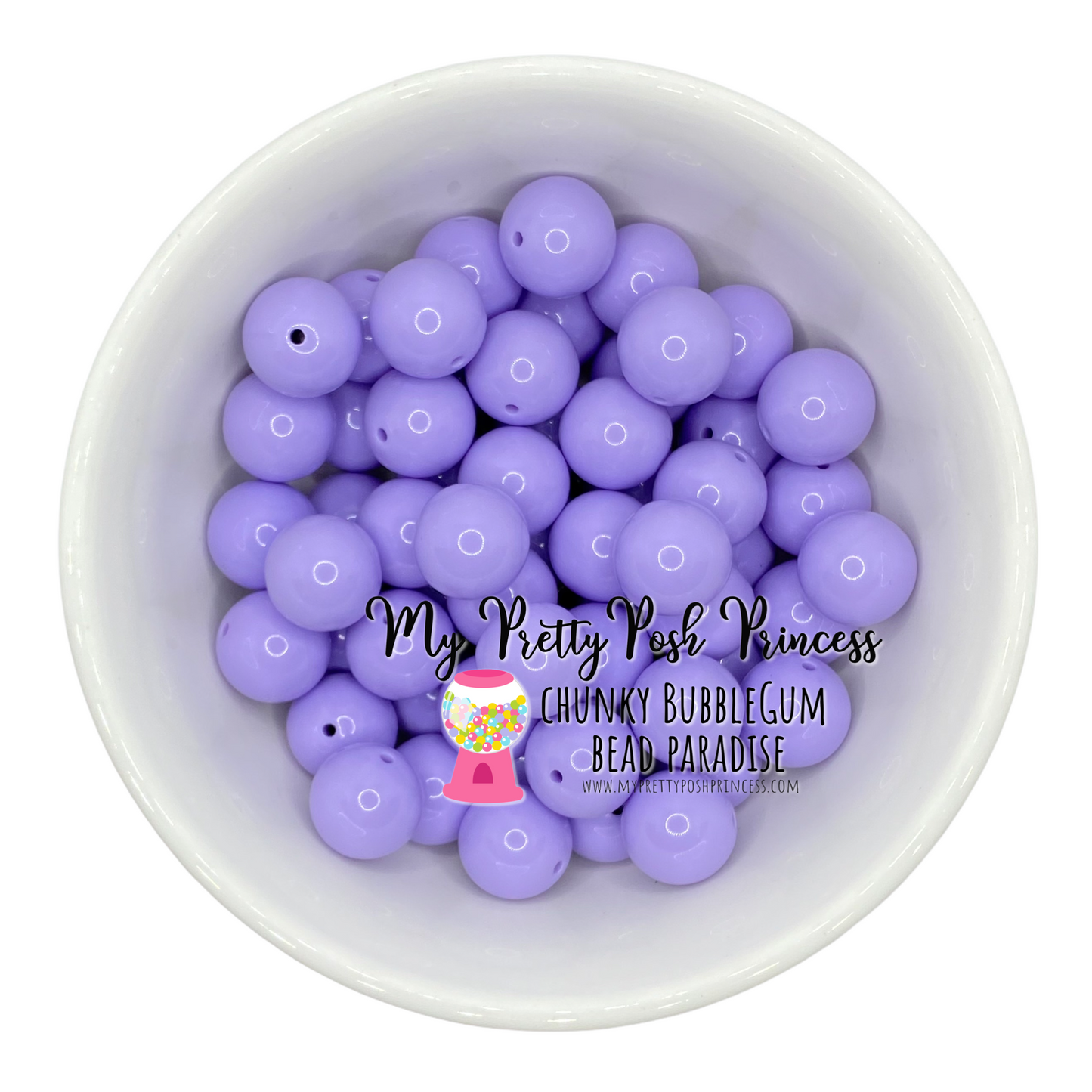 #43 -  12mm Lavender Solid Acrylic Beads  (20 Count)