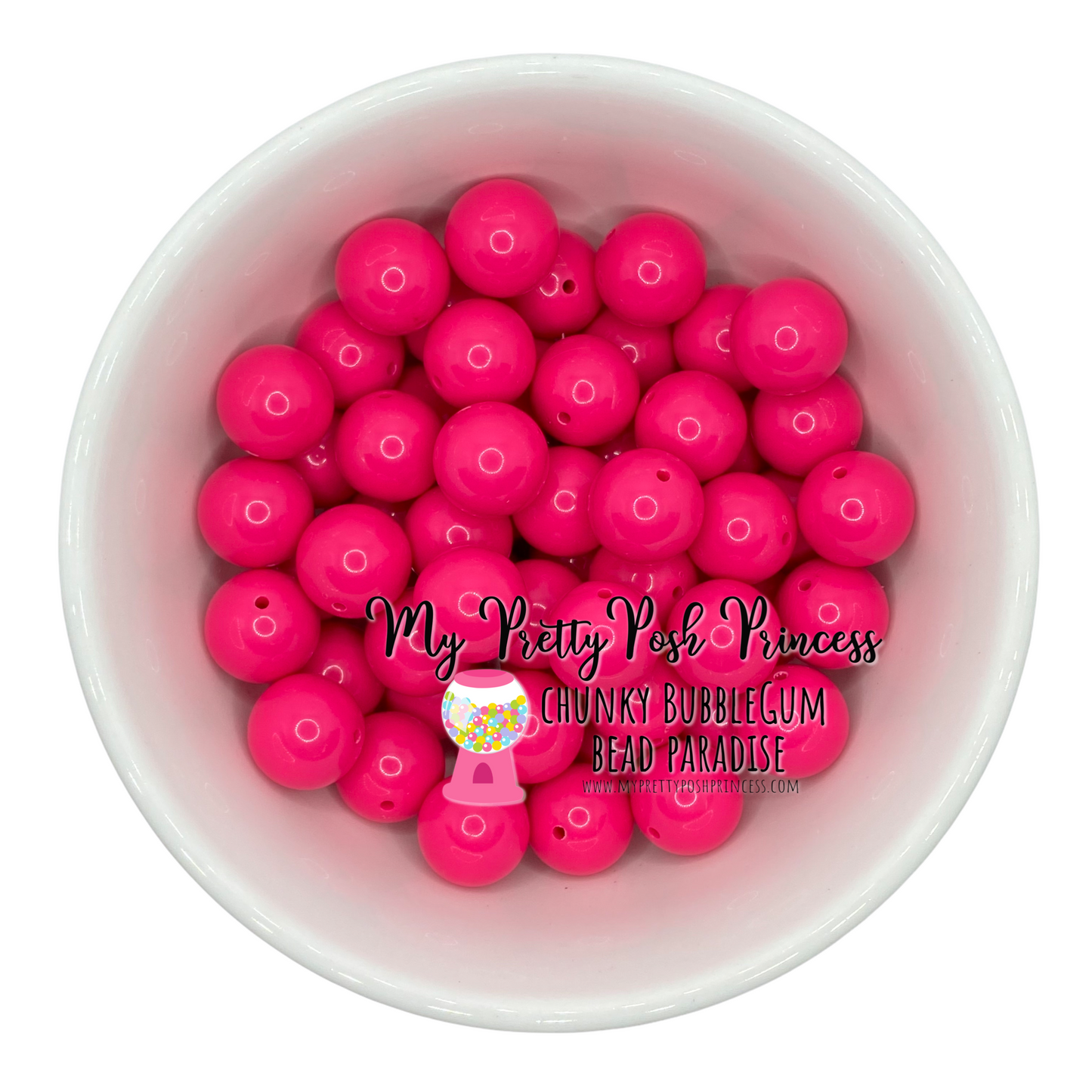 #329 - 20mm Posh Pink Solid Acrylic Beads (1 Count)