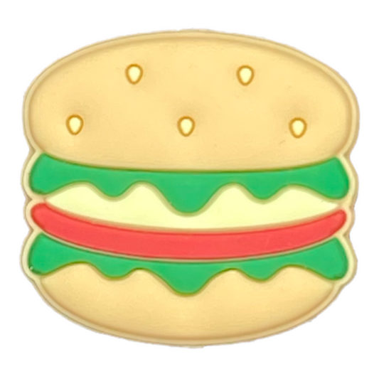 X139 - Hamburger  Focal Silicone (1 Count) Beads