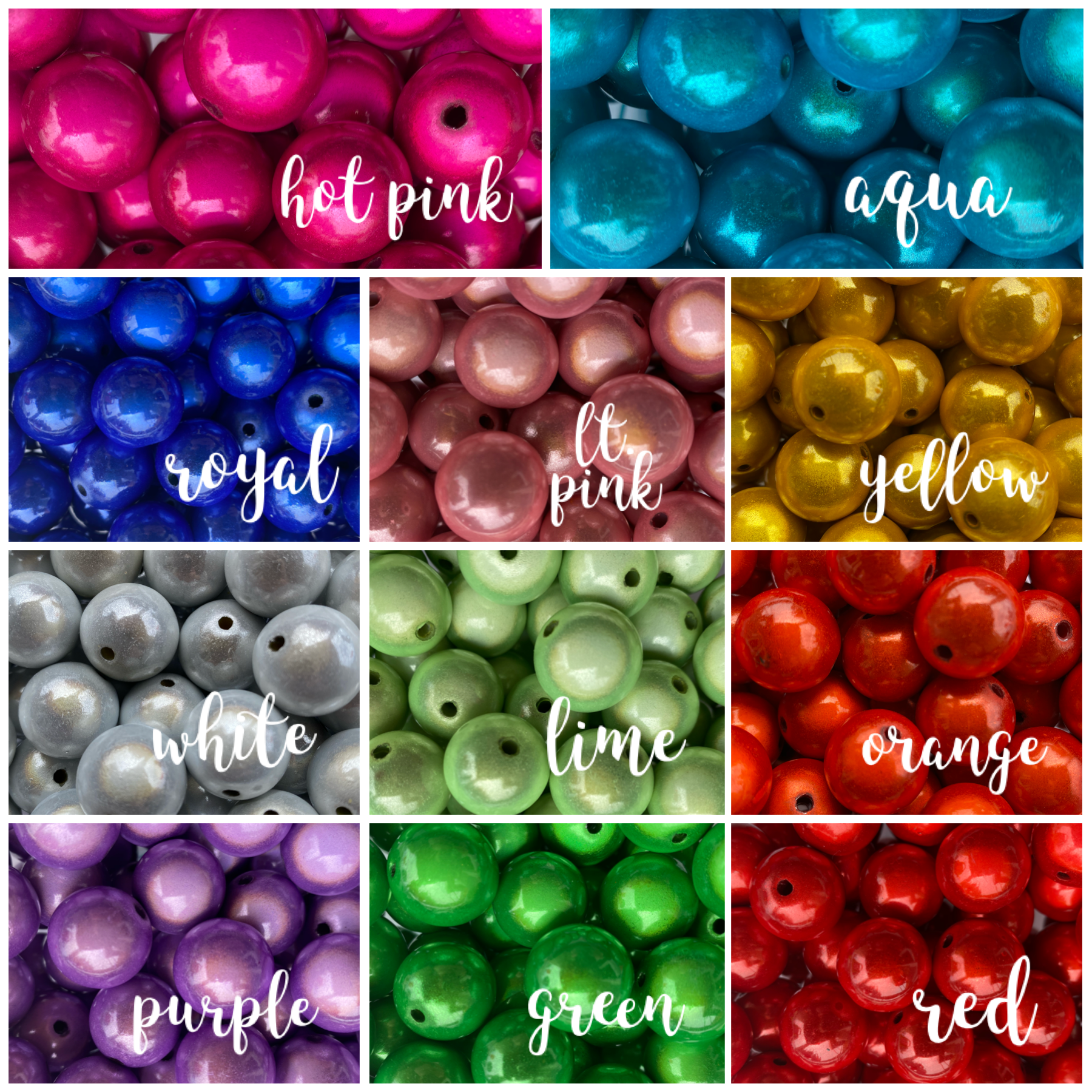 100 Pcs 12mm Valentine Mixed Acrylic Beads - Bubblegum Beads - Chunky Bead  #1242
