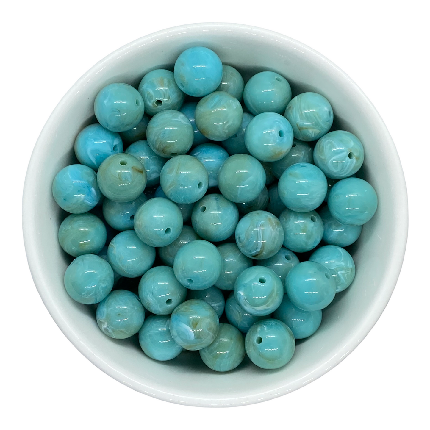 w557- 12mm “Western Mint” Acrylic Beads (20 Count)