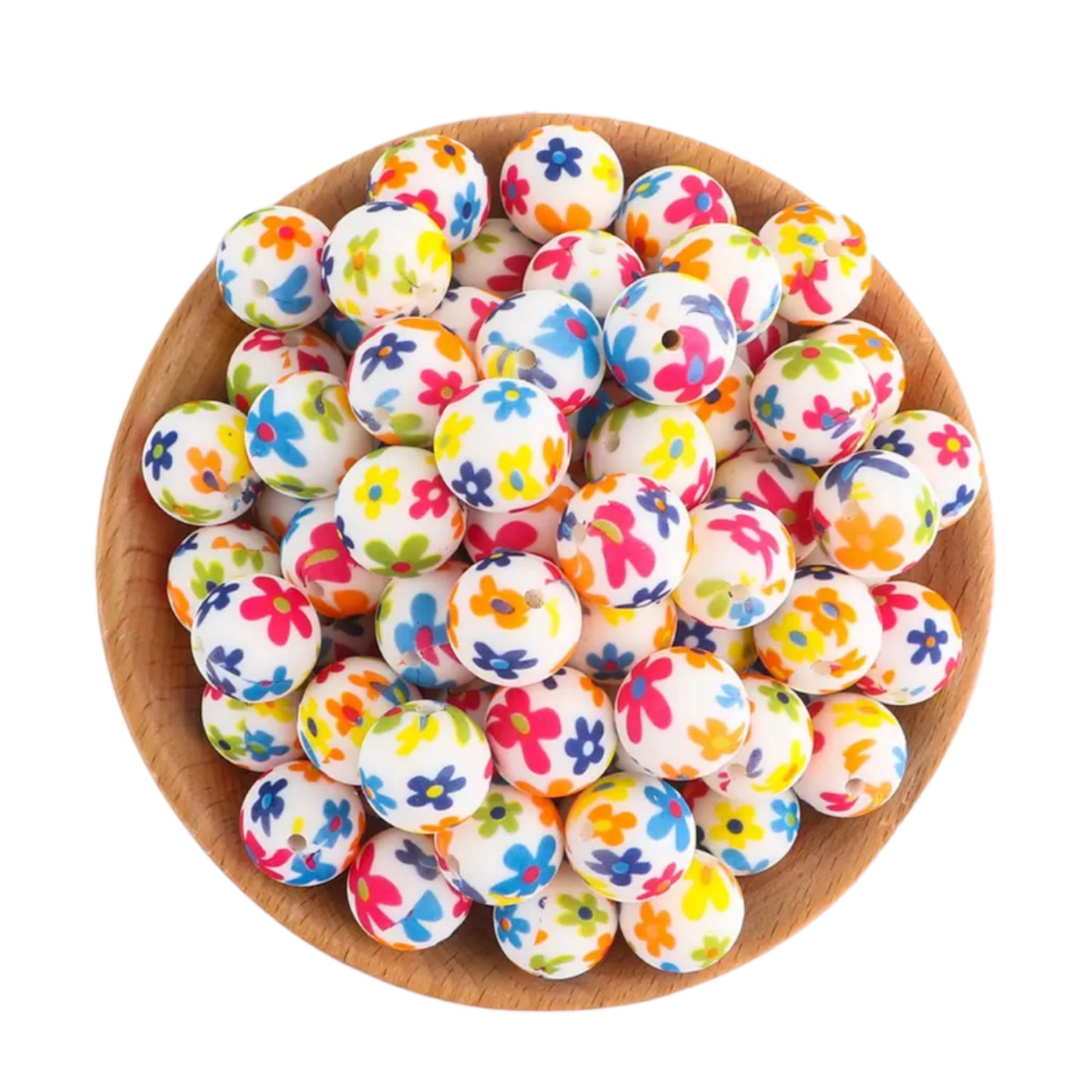 #739 -  15mm “Groovy Flowers” Silicone Beads