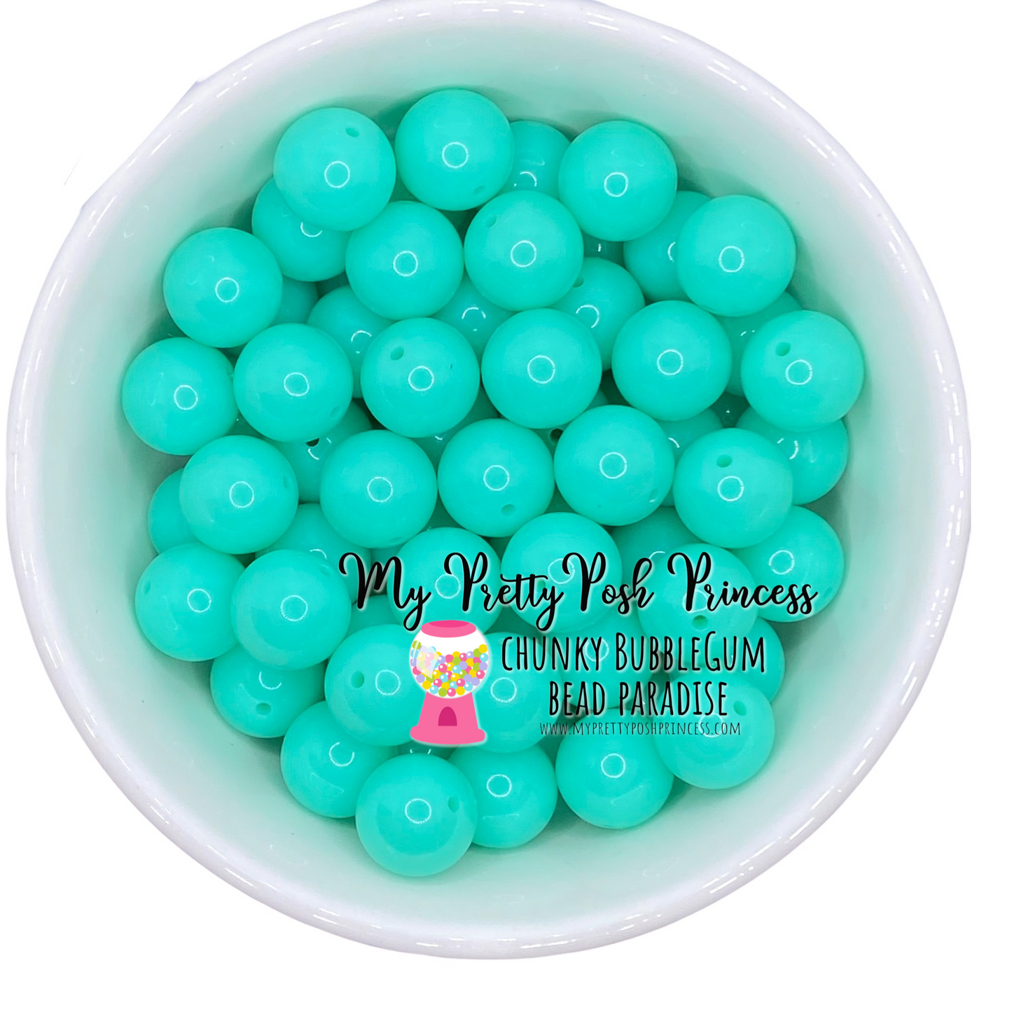 #369 -  20mm Neon Wintergreen Solid Acrylic Beads (1 Count)