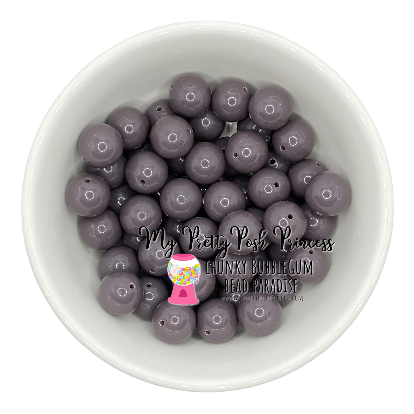 #323 - 20mm Graphite Solid Acrylic Beads (1 Count)