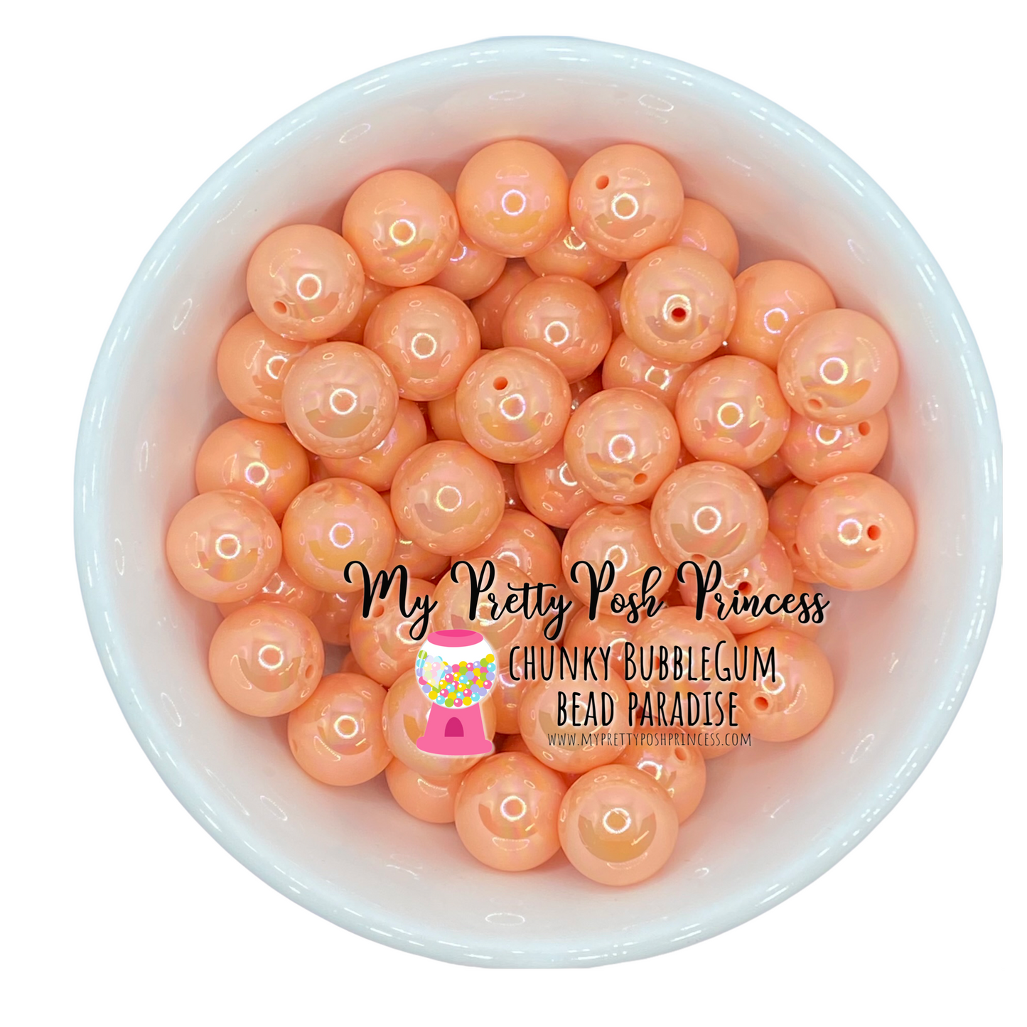 #447 - 20mm Coral AB Solid Acrylic Beads (1 Count)