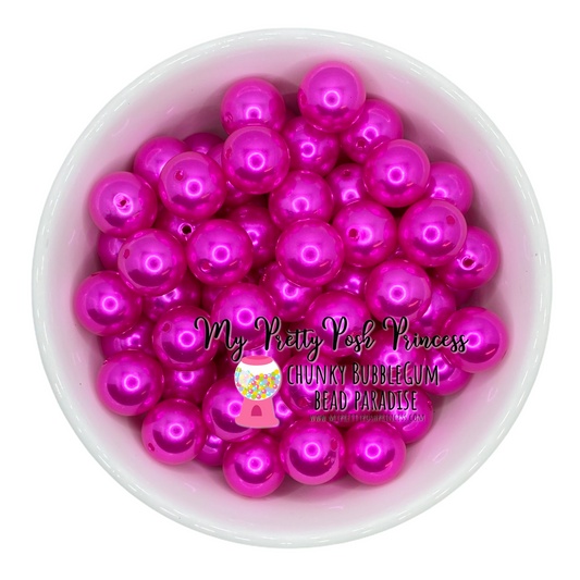 #422 - A77 - Posh Pink- 20mm  Pearl  Acrylic Beads  (1 Count)