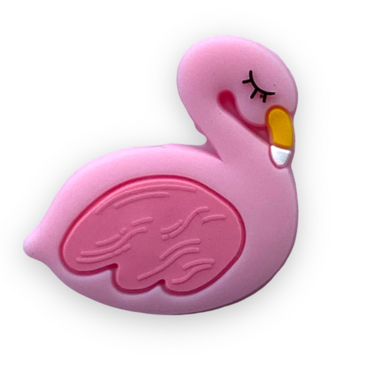 T361- Pink Flamingo Silicone Focal Bead (1 Count)