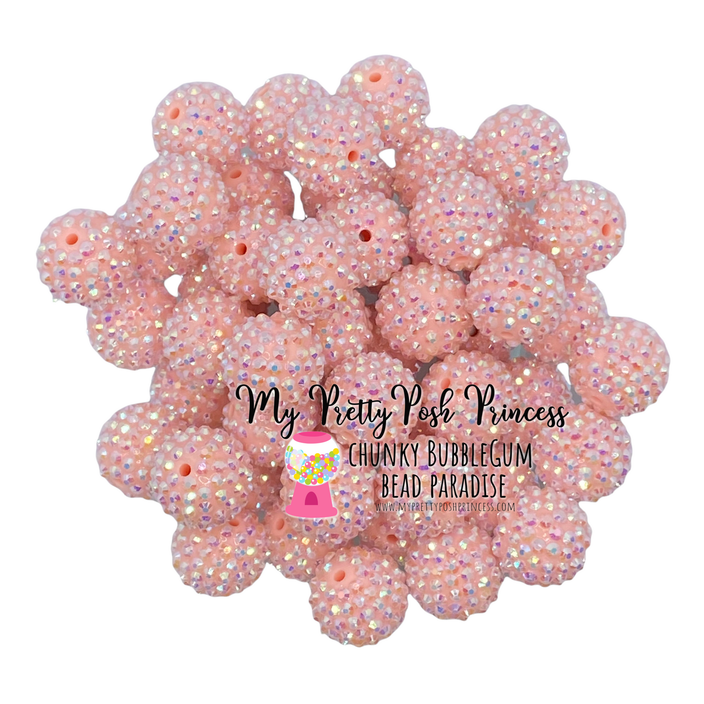 #1125 - R61- 20mm Mint Pink AB Rhinestone  Beads  (1 Count)