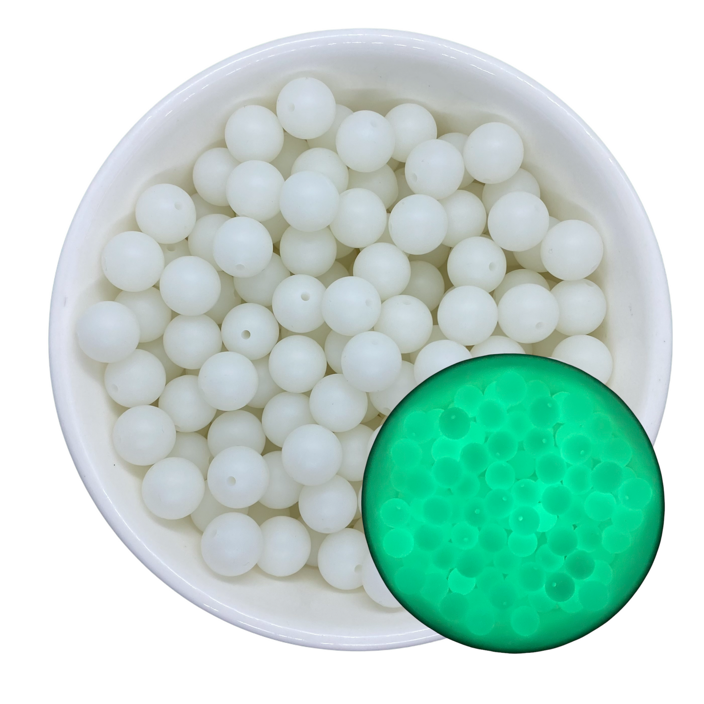 T305- 15mm GLOW IN THE DARK Round Silicone