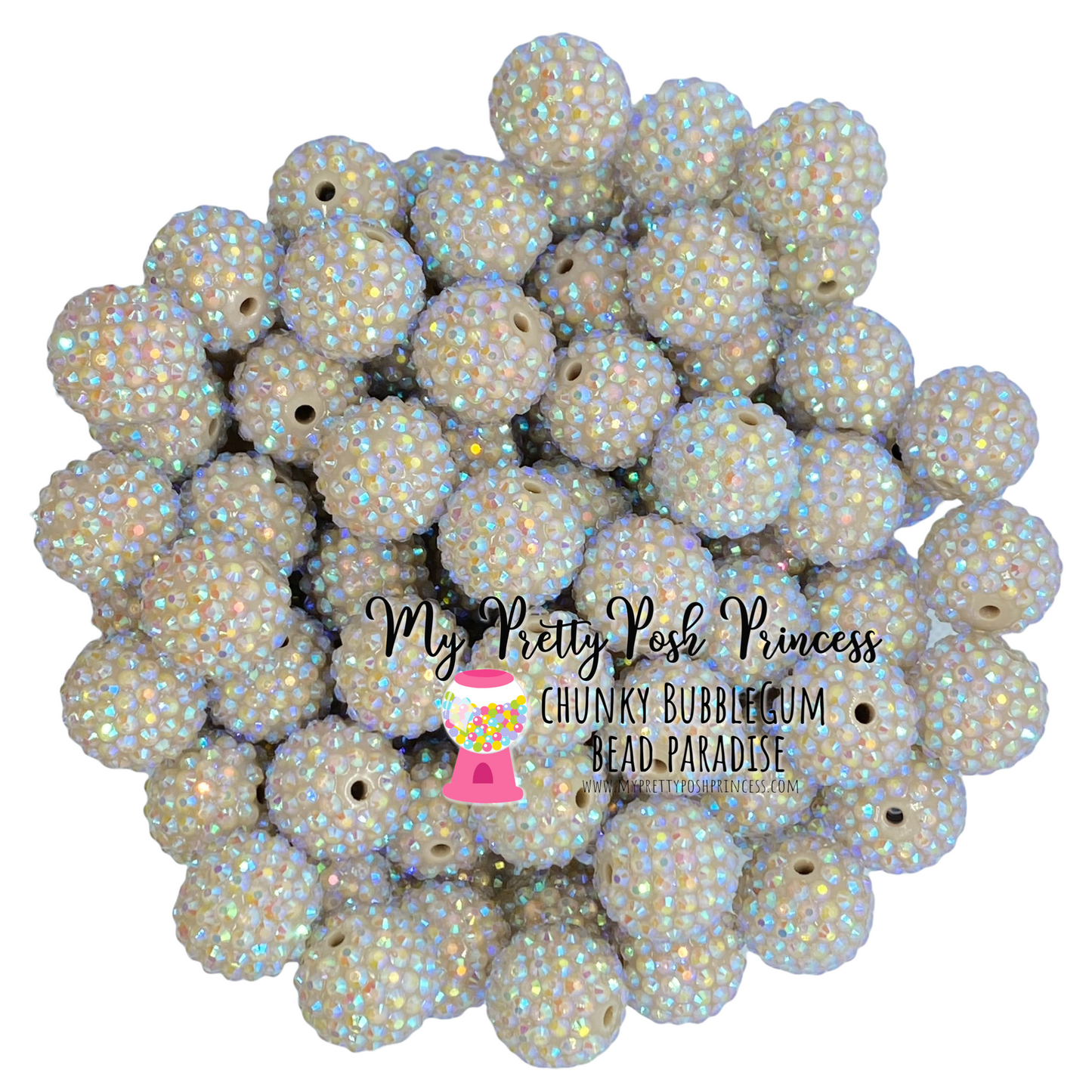 #269 - 12mm Toffee AB Rhinestone  Acrylic Beads (20 Count)